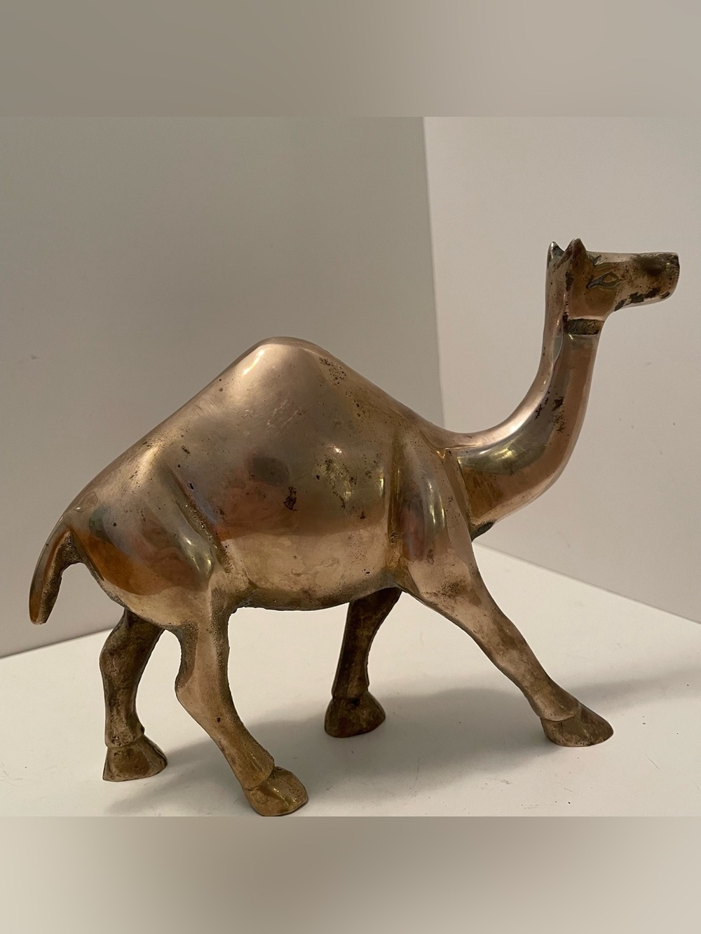 Vintage Solid Brass Camel Figurine Dromedary Mid Century Modern Design - Picture 1 of 7